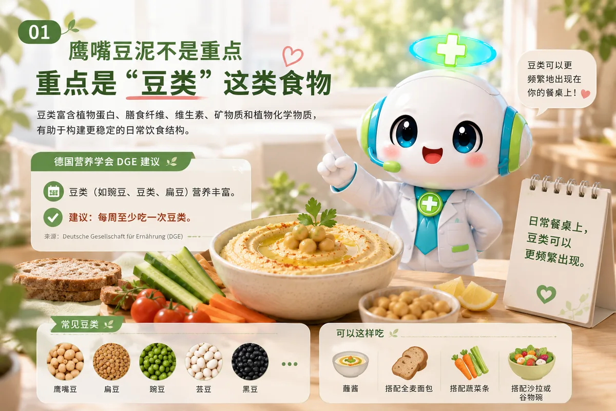 鹰嘴豆泥与植物蛋白健康科普配图 3