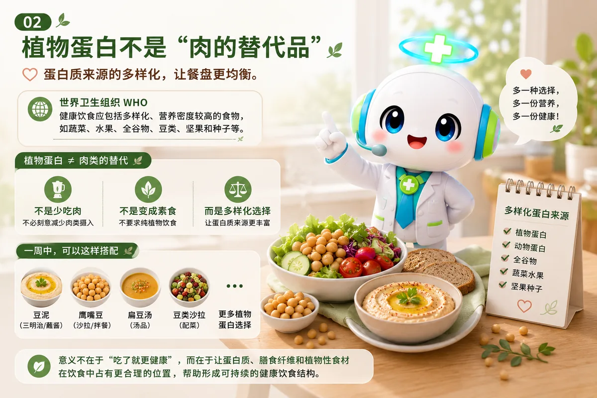 鹰嘴豆泥与植物蛋白健康科普配图 4